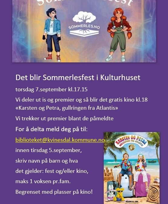 SOMMERLESFEST torsdag 26/9